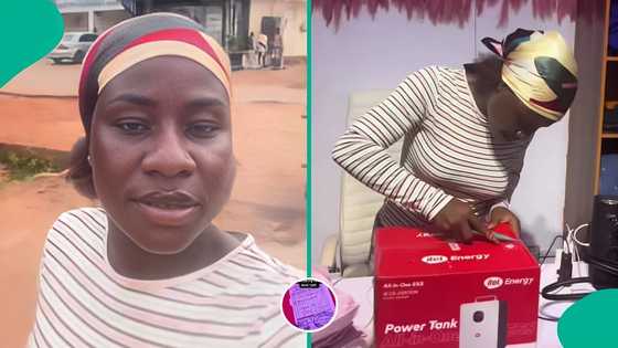 Lady trends after displaying amount she bought Itel Power Tank, payment receipt sparks reactions