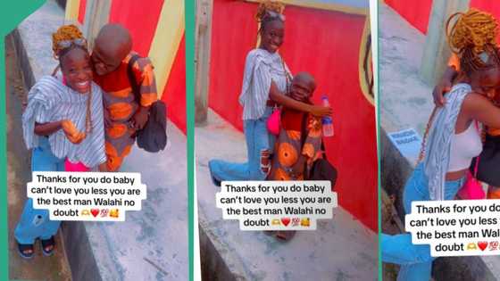 "Can't love you less": Nigerian lady gushes as she proudly displays her small-sized boyfriend online