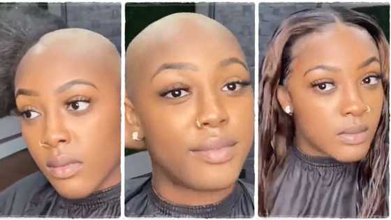 "She is confused": Lady barbers clean 'gorimapa' hairstyle, gums long weave on it, video goes viral