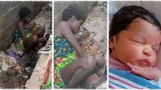 "No nurse, no doctor": Mad woman gives birth handsome baby boy with fair skin, photos go viral
