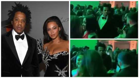 Drama as Jay-Z seizes phone from man filming Beyonce at Diddy's 50th birthday party (video)