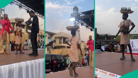 "Find this girl": Video of girl in slippers walking runway like model goes viral, amazes Nigerians