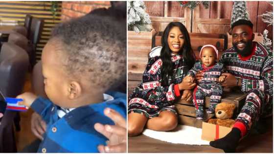 Clever boy: Adorable video of moment Khafi and Gedoni's little son pays for his parents' lunch excites fans
