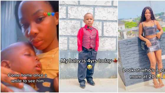 She left home in 2019: 20-year-old Nigerian single mum shows off her grown son, video surprises netizens