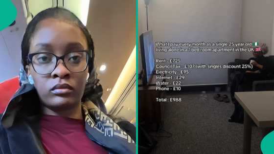 25-year-old Nigerian lady living in UK breaks down her monthly expenses abroad: "Rent N1.5 million"