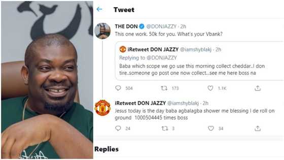 Early June blessing: Don Jazzy sends N50k to Twitter follower shortly after the person begged for money
