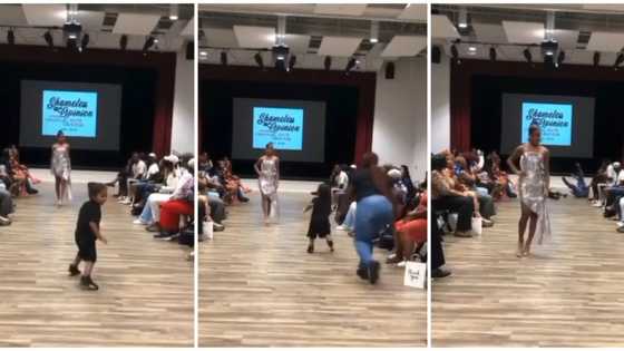 Video captures rib-cracking moment little kid crashed a runway during fashion show
