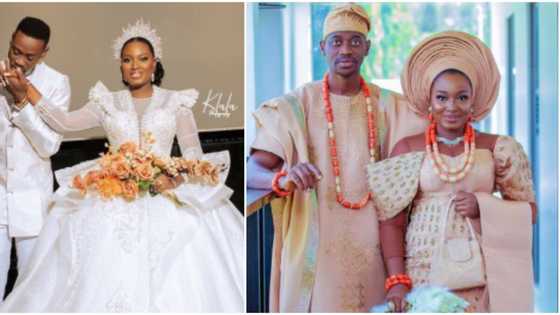 Grow old with me: Lateef Adedimeji shares official wedding photo with Mo-Bimpe, promises appreciation post