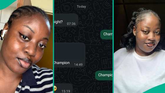 Lady displays puzzling messages she received from man on WhatsApp: "Person wey dey toast me"