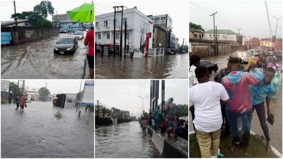 Photos, videos emerge as flood wreaks havoc on Lagos, sweeps away moving vehicles with occupants