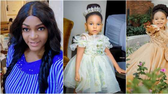 Actress Queen Nwokoye shares adorable photos of daughter looking like a princess as she clocks 3