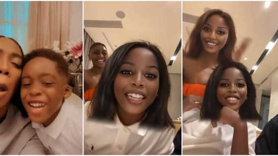 “I’m a boy, not a girl”: Tiwa Savage’s son kicks as Snapchat filter turns him into lady in cute viral clip