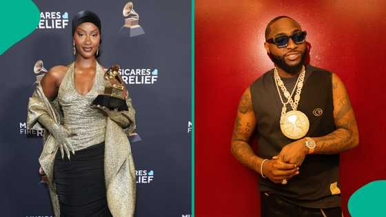 Tems reacts to Davido's Grammy congratulatory message, fans react: "After 4 market days?"