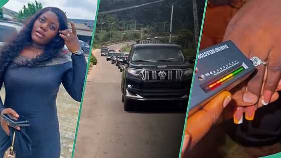 Guests storm Nigerian bride's traditional wedding ceremony in flashy cars, clip trends, people react