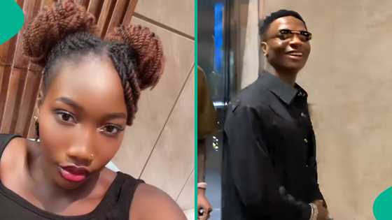 Lady starstruck as singer Wizkid visits her place of work, video gets fans gushing