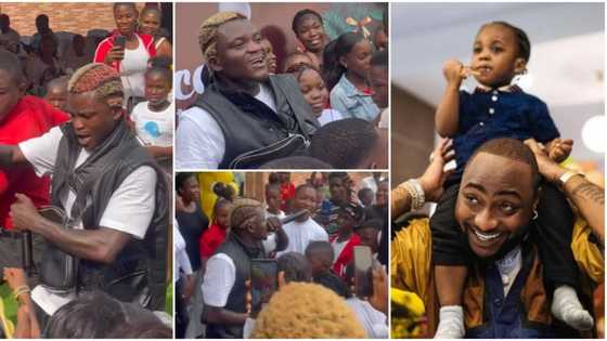 “Kids are wonderful gifts,” Portable says, as he performs at a Children's Christmas party, video trends
