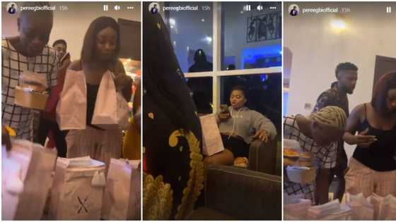 BBNaija reunion: Pere shares video as Shine Ya Eye housemates come together, Arin, others scramble for food