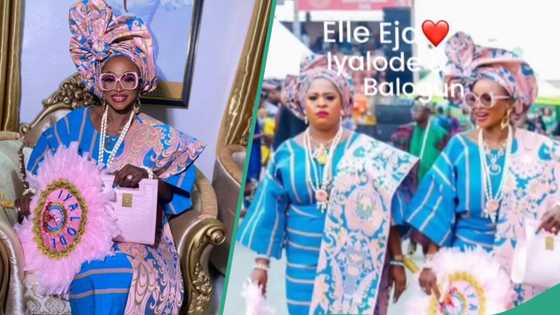 Ojude Oba steeze: Show-stopper Iyalode from Houston displays beauty and elegance in classy attire