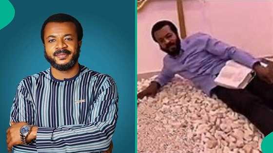 Ebuka Obi shares 'secret' of his powers, video shows heap of stones where he sleeps at night