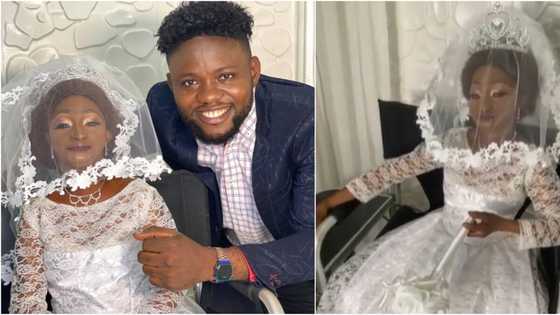 Video, photo of small-sized Aunty Ramota looking stunning in a wedding dress get Nigerians talking