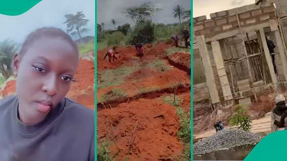 Nigerians react as lady builds own house from scratch, flaunts it online: "Everything no be wig"
