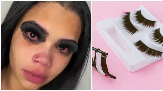 Make she no blind: Lady with red eyes due to extra-long artificial eyelashes trends online
