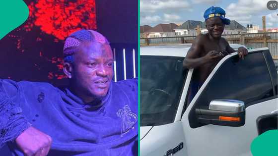Portable splashes Burna Boy’s N20m gift on new car, fans react funnily: "Na God dey run am steadily"