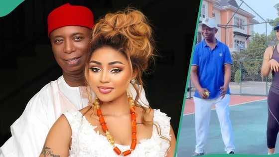 Regina Daniels & hubby do the Tshwala dance during family sports, Laila watches: “Best moment ever"