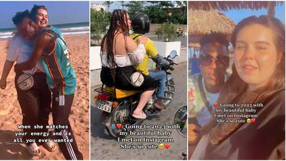 "Where is she from?" Man falls in love with plumpy Oyinbo lady, posts romantic video on TikTok