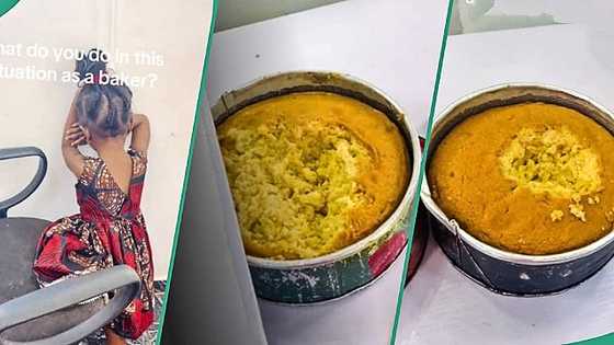 Nigerian baker cries out as little daughter devours client's cakes without mercy, video trends