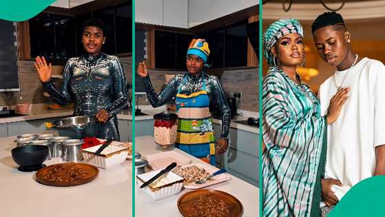 "Robot don first una marry:" Jarvis throws shade as she cooks for fiance Peller in famous AI costume