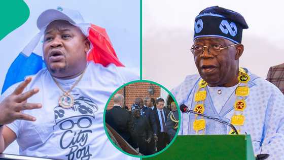 Tinubu in UK: Cubana Chiefpriest spotted with president, Seyi amid state visit, clip draws reactions