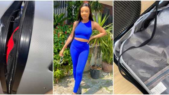 “How's this the 1st thing that welcomes you?” OAP Switope cries out after box was broken into at Lagos airport
