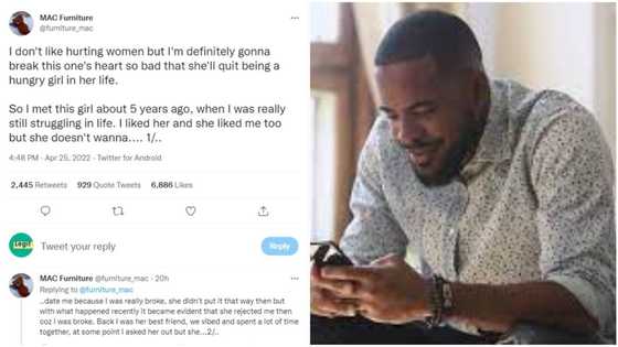 She didn't date me when I was broke, now she's back: Nigerian man says he will break lady's heart