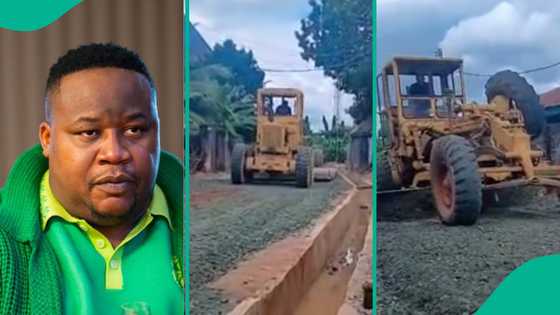 Cubana Chiefpriest constructs road in Owerri, flaunts video, advises about hometown: "CP no small"