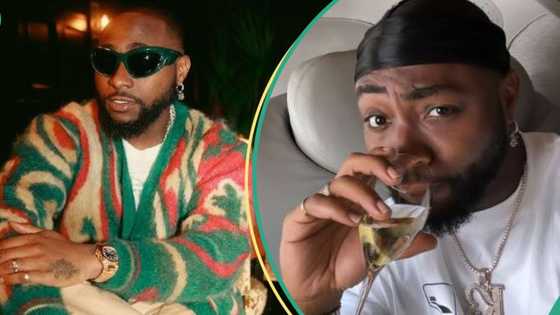 "I'm just drinking it for this picture": Davido confesses he dislikes champagne, poses for aesthetics