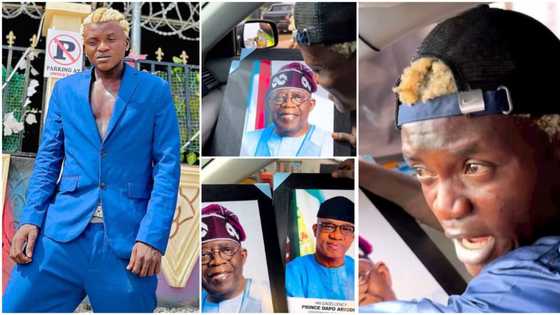 "I go put am for my office": Portable pays cash for Tinubu & Dapo's frames, gives seller bonus, video trends