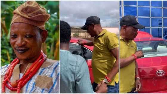 Veteran actor Baba Lalude becomes a car owner after anonymous fan gifted him N3m, video trends