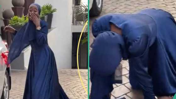 Nigerian lady breaks down in tears as she gets car gift on valentine’s day