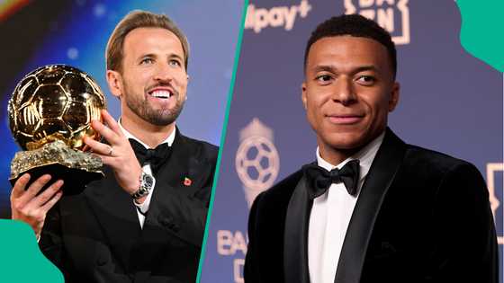 Kylian Mbappe reacts after losing 2026 Ballon d'Or to Harry Kane