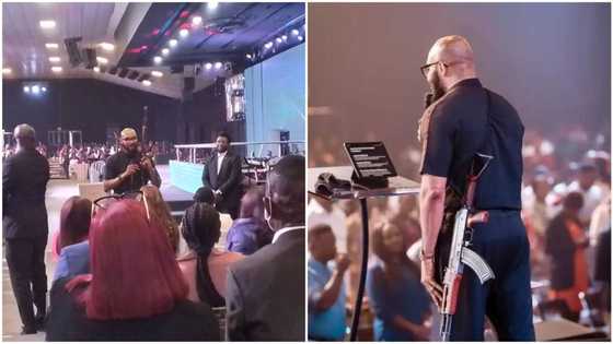 House on the Rock Finally Reveals Why Pastor Uche Aigbe Mounted Pulpit with AK-47