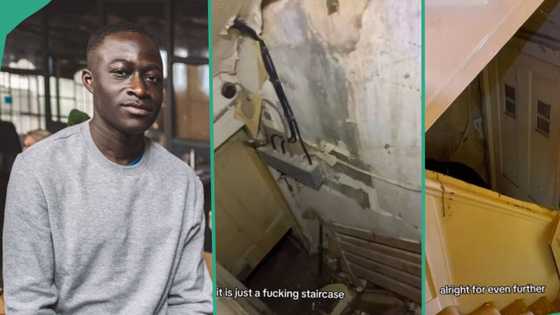 "Oh my God": Reactions as man shares video of hidden door with staircase he found in flat he bought