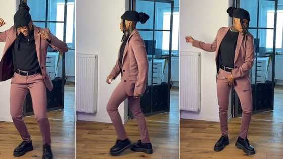 "What a handsome girl": Pretty tomboy in suit dances stylishly to Rema's song, video captures attention