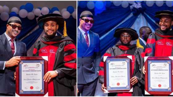IK Ogbonna shares photo as he accompanies bestie Alexx Ekubo to receive honorary doctorate degree