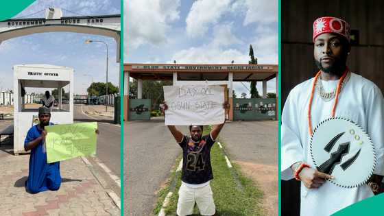 Nasboi kneels in front of Osun, Kano govt secretariats to beg Davido for verse, singer responds
