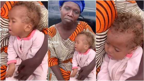 "Are you the mum?": Black Yoruba woman with oyinbo baby stuns people, stirs curiosity in many