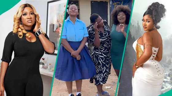 Mercy Johnson lost as Yvonne Jegede and Phyna speak Esan on her movie set: "Confusion confused her"