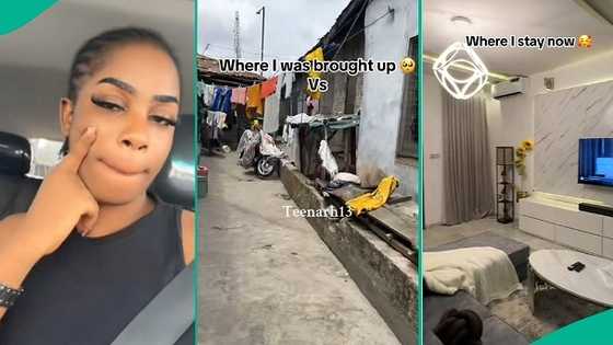"Grass to grace": Lady who grew up in local compound shows off mansion where she stays now