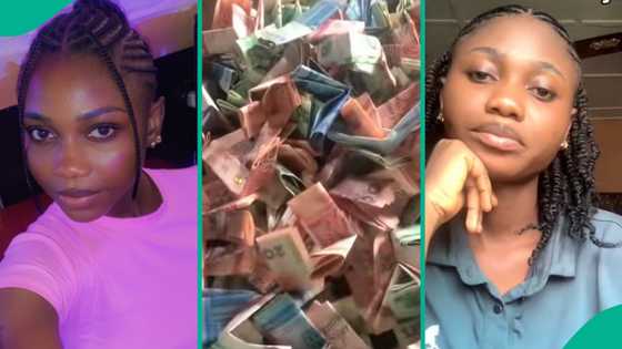 "Just 2 months": Lady displays cash she saved after getting a particular job, video goes viral