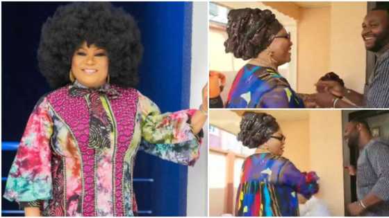 Femi Adebayo and Sola Sobowale battle on dancefloor as they show off impressive moves at Oga Bello's party